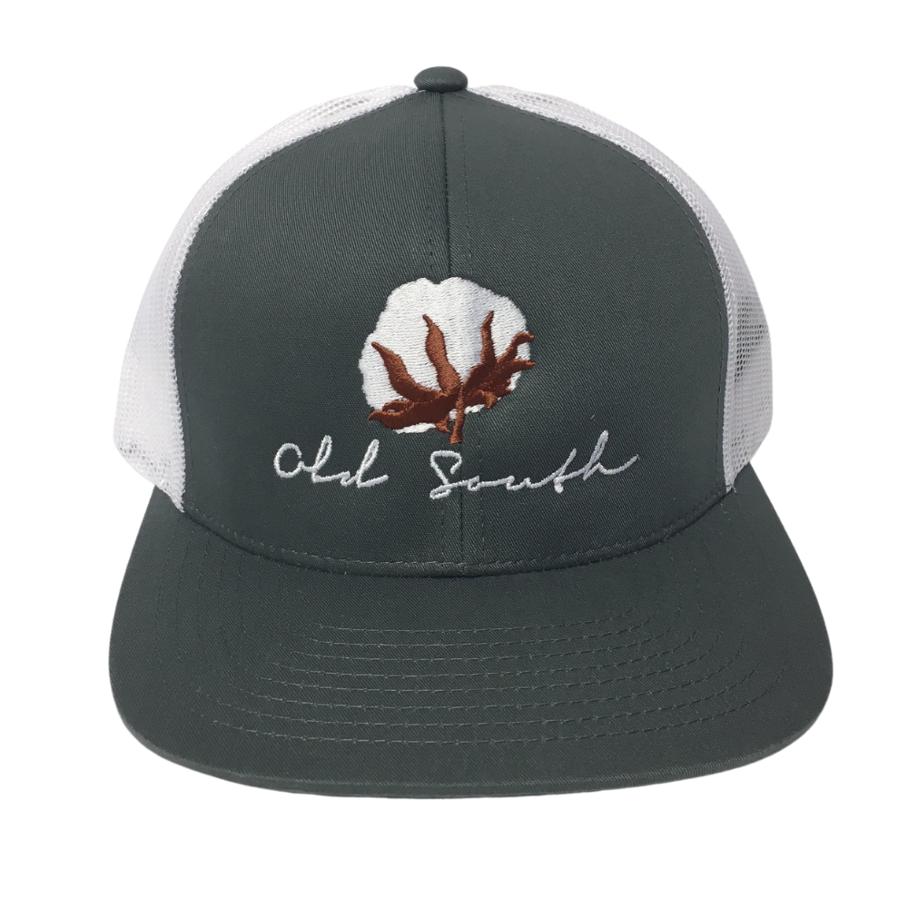 old-south-cotton-boll-trucker-mesh-hat-graphite-southern-grace-farms