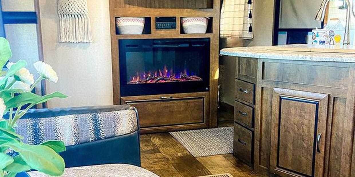 Touchstone Sideline 36 Electric Fireplace in RV by @idahomebody