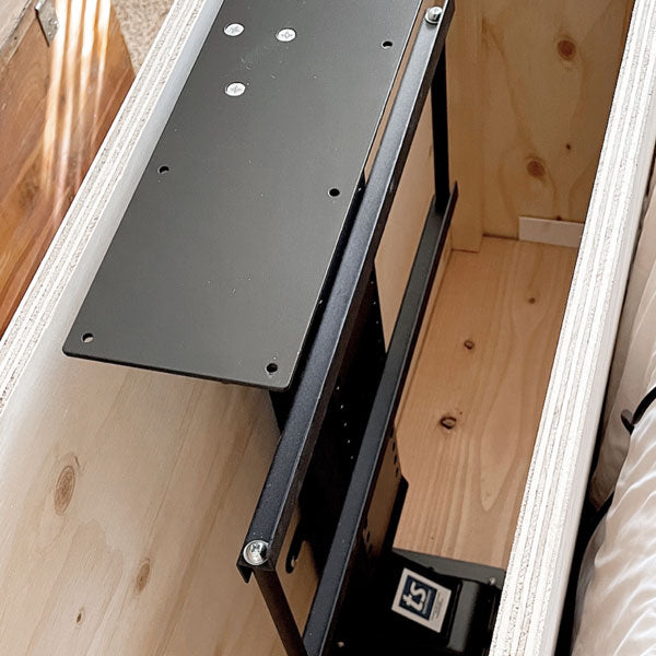 Touchstone SRV Pro TV Lift Cabinet in an end of bed installation