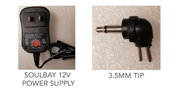 SoulBay 12v Power Supply and 3.5mm tip