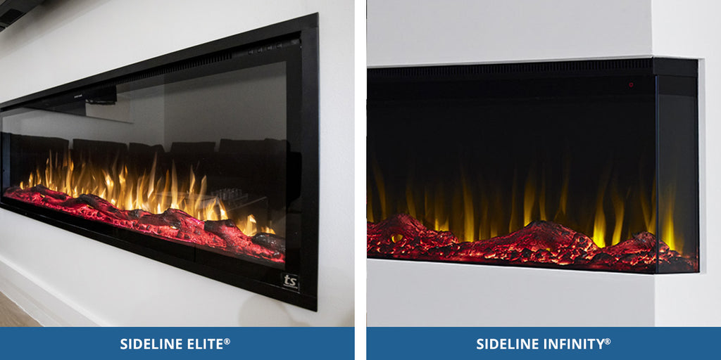 Comparison of the flame display size of Touchstone Sideline Elite and Infinity