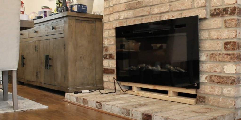 How to plug in an electric fireplace when converting a wood burning fireplace
