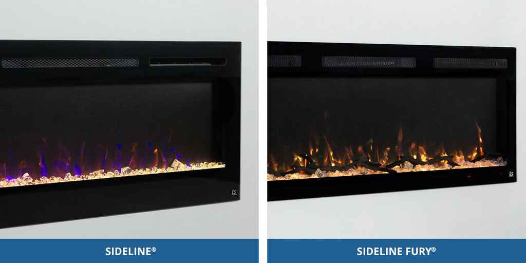 Comparison of Touchstone Sideline and Fury flame display sizes