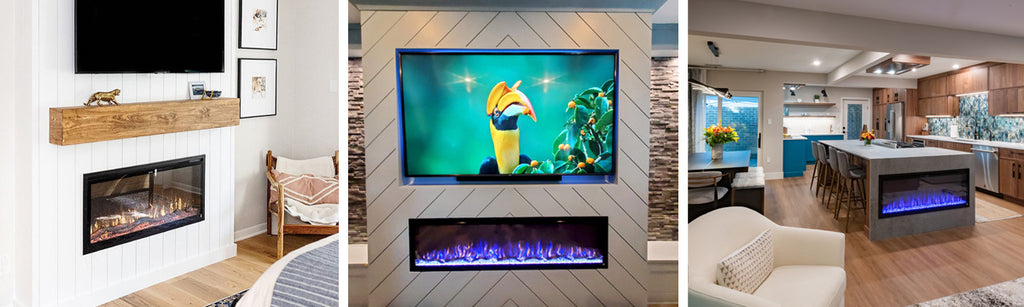 Touchstone Sideline Elite Smart Electric Fireplace in a variety of sizes for every room