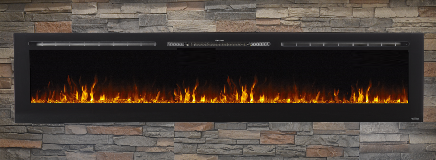 Touchstone 80032 Sideline 100 Recessed Electric Fireplace 100 Wide 1500w Heat Black Touchstone Home Products Inc