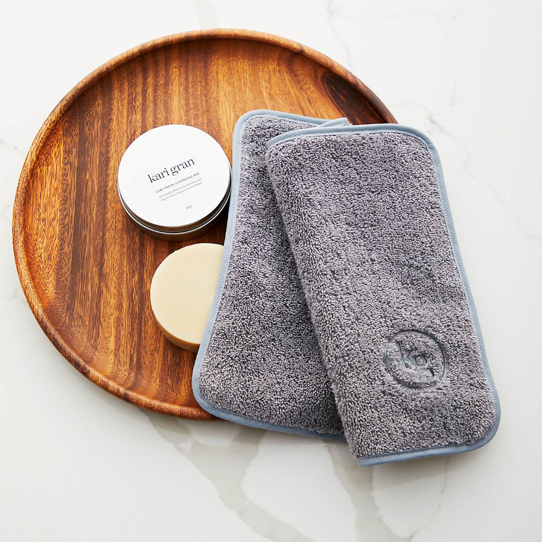 Luxe Everyday Washcloth in use