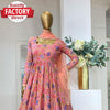 Multicolor Gown with Soft Net Dupatta
