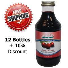 Fruit Advantage Tart Cherry Juice Concentrate - Buy 12 - Free Shipping Special - Save Over $17