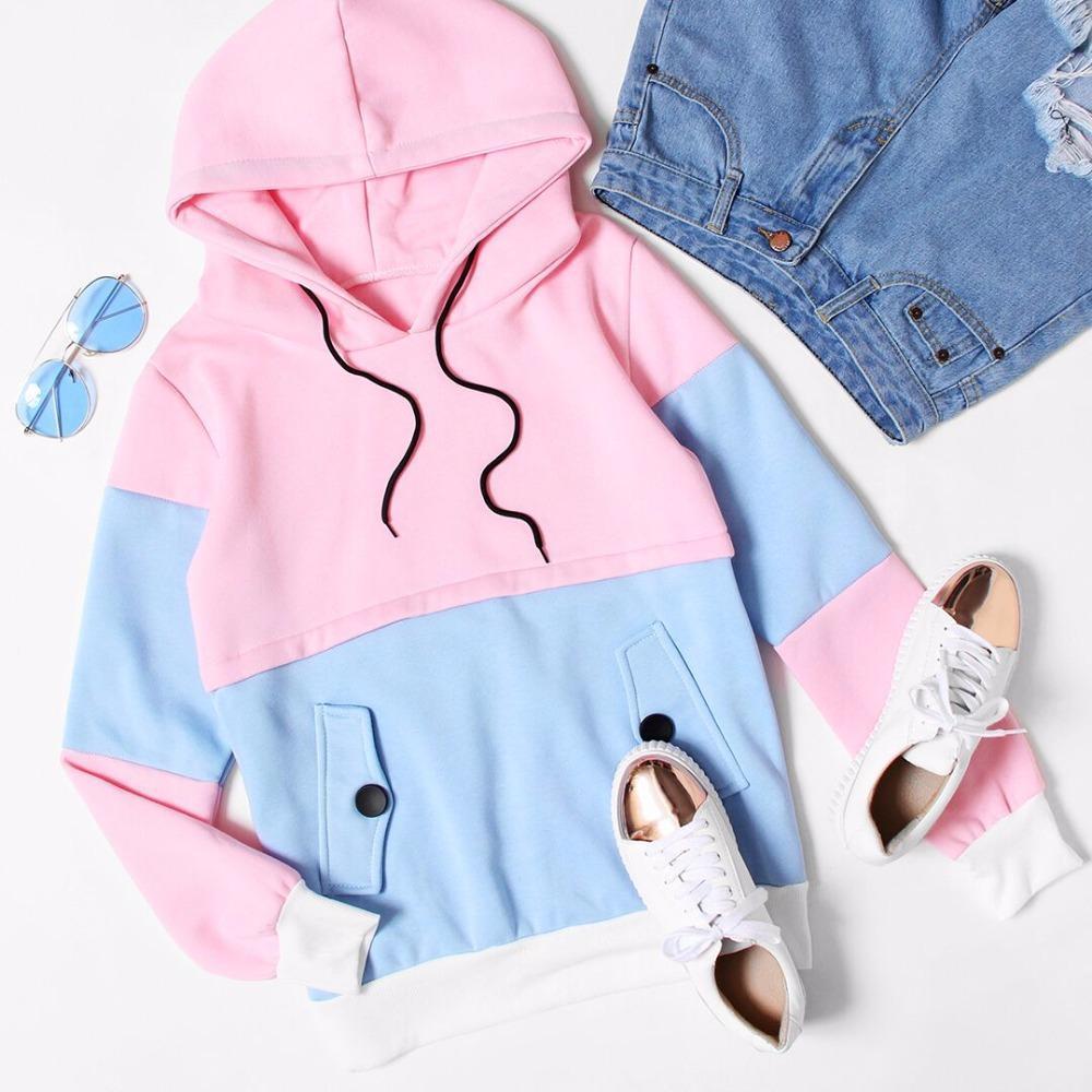 pastel pink and blue hoodie