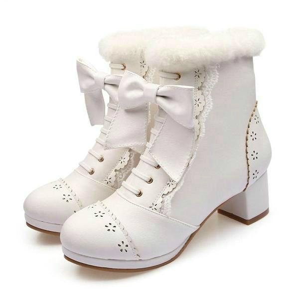 white lolita boots