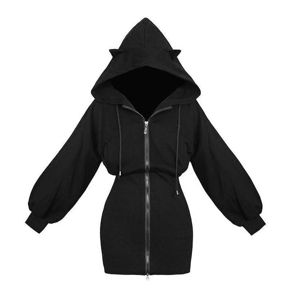 black dress hoodie