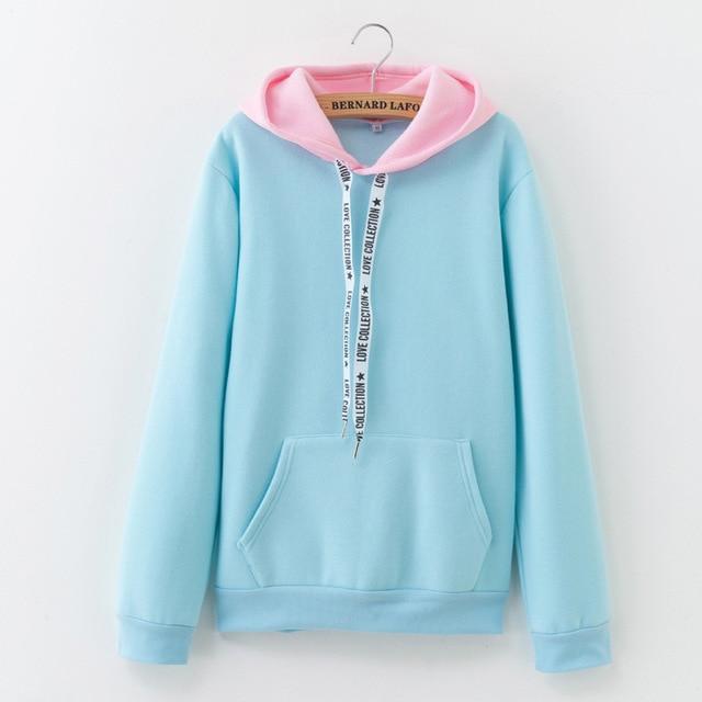 pastel blue hoodie