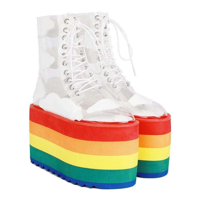 clear rainbow shoes