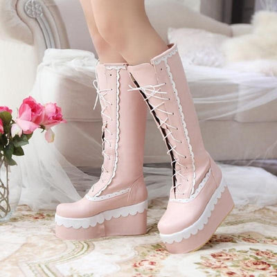 pastel platform boots