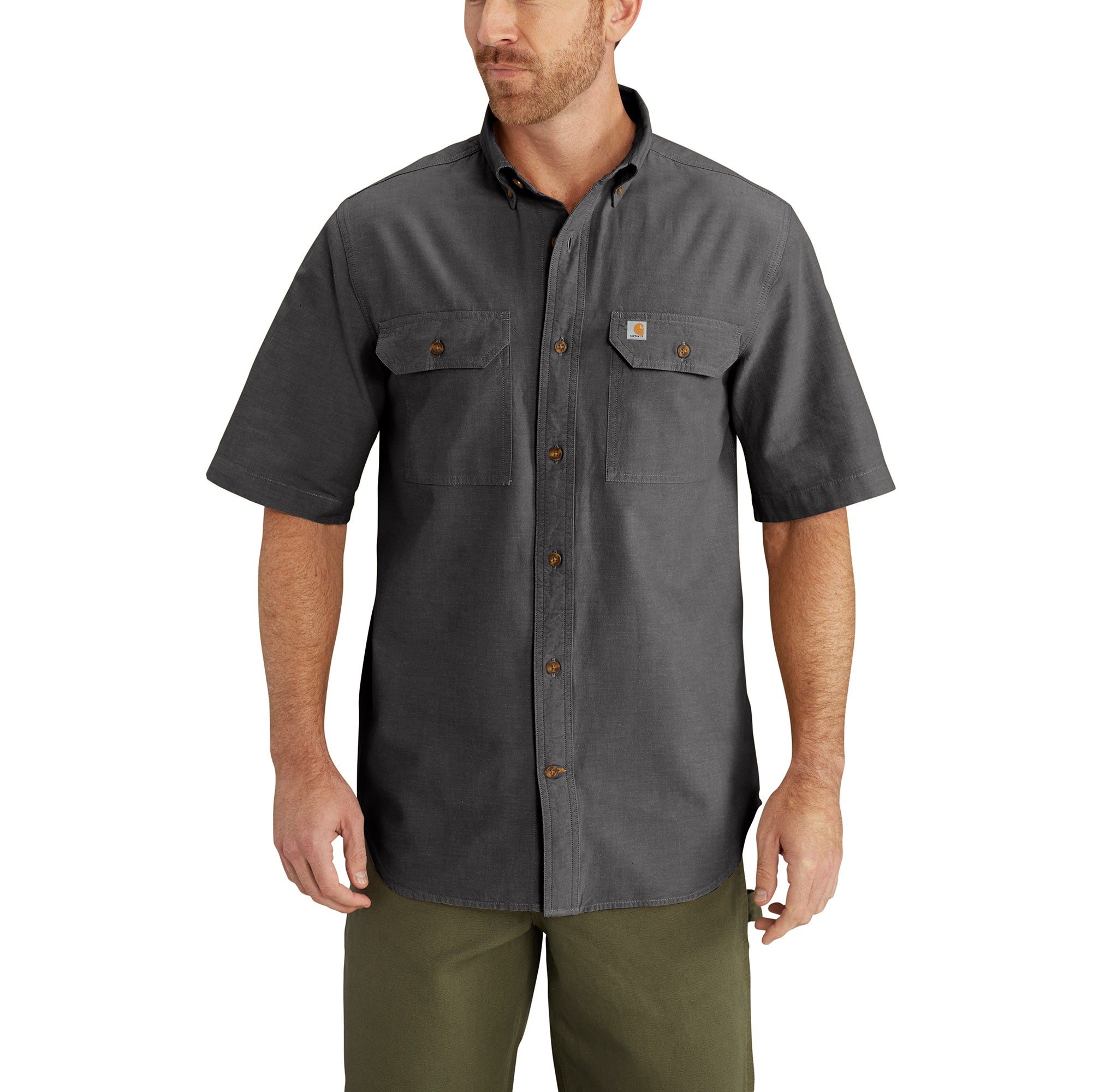 S200 Carhartt Short Sleeve Chambray Shirt | Pioneer Outfitters