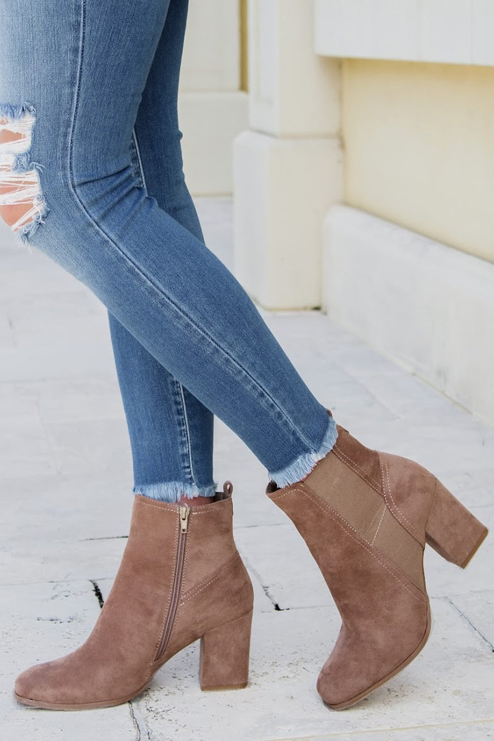 Kaylee Western Ankle Boot • Taupe