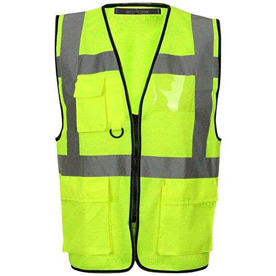 Multi Pocket Zipped Hi Vis Vest EN ISO 20471 – SuperStuff Workwear