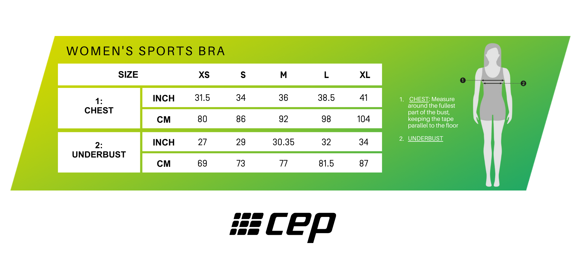 Sports Bra - Size Chart – CEP VIP