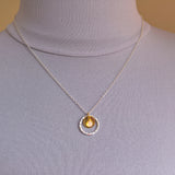 Opal circle pendant necklace sterling silver - Necklaces 