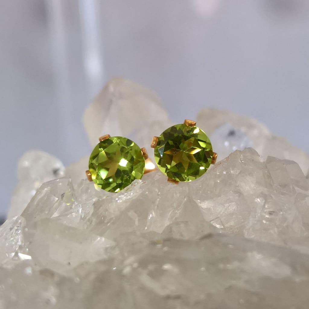 Peridot Stud Earrings In 14K Gold Fill - Earrings