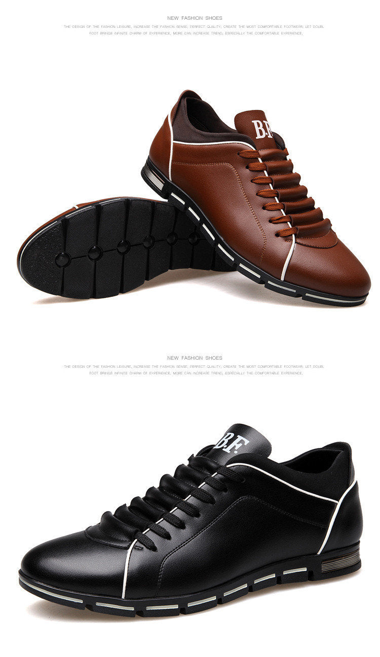 Casual Lace Up Leather Flat Loafer Shoes For Men The Clothing