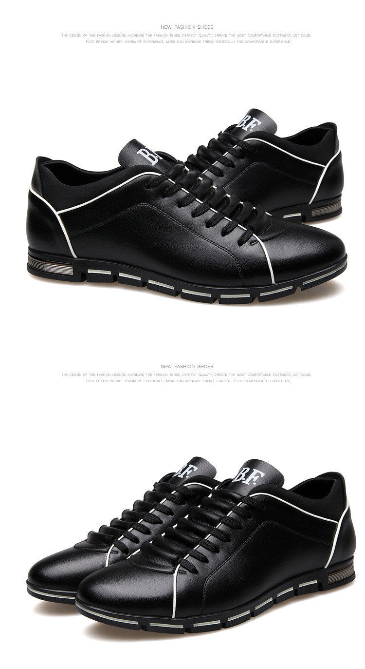 Casual Lace Up Leather Flat Loafer Shoes For Men The Clothing