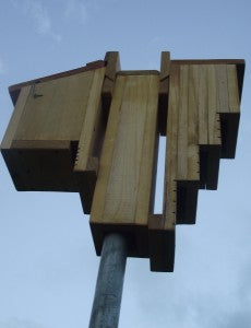 Kent Box and Microbat Roost Box Installed using pole mounting bracket 2