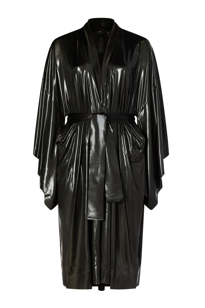 Norma Kamali Black Midcalf Robe – 11 Honoré