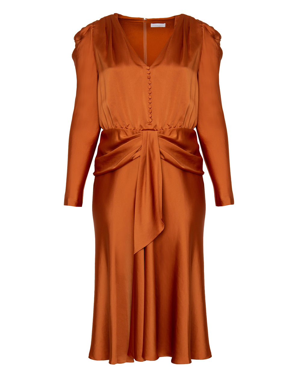 Jonathan Simkhai Toffee Annalise Satin Puff Sleeve Midi Dress – 11 Honoré