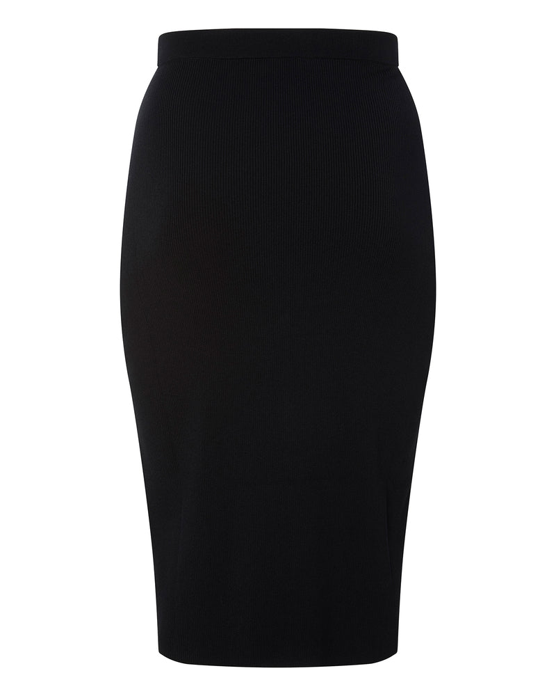 Jonathan Simkhai Rib Knit Front Slit Skirt in Black – 11 Honoré