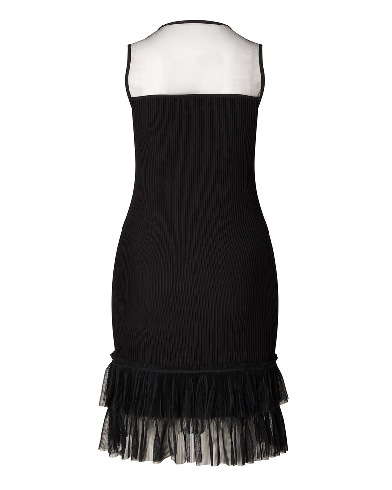 Jonathan Simkhai Black Pleated Tulle Ottoman Flare Dress – 11 Honoré