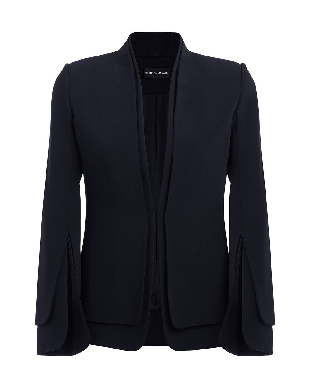 Brandon Maxwell Navy Crepe Split Sleeve Jacket Plus Size Sizes 10-20 ...