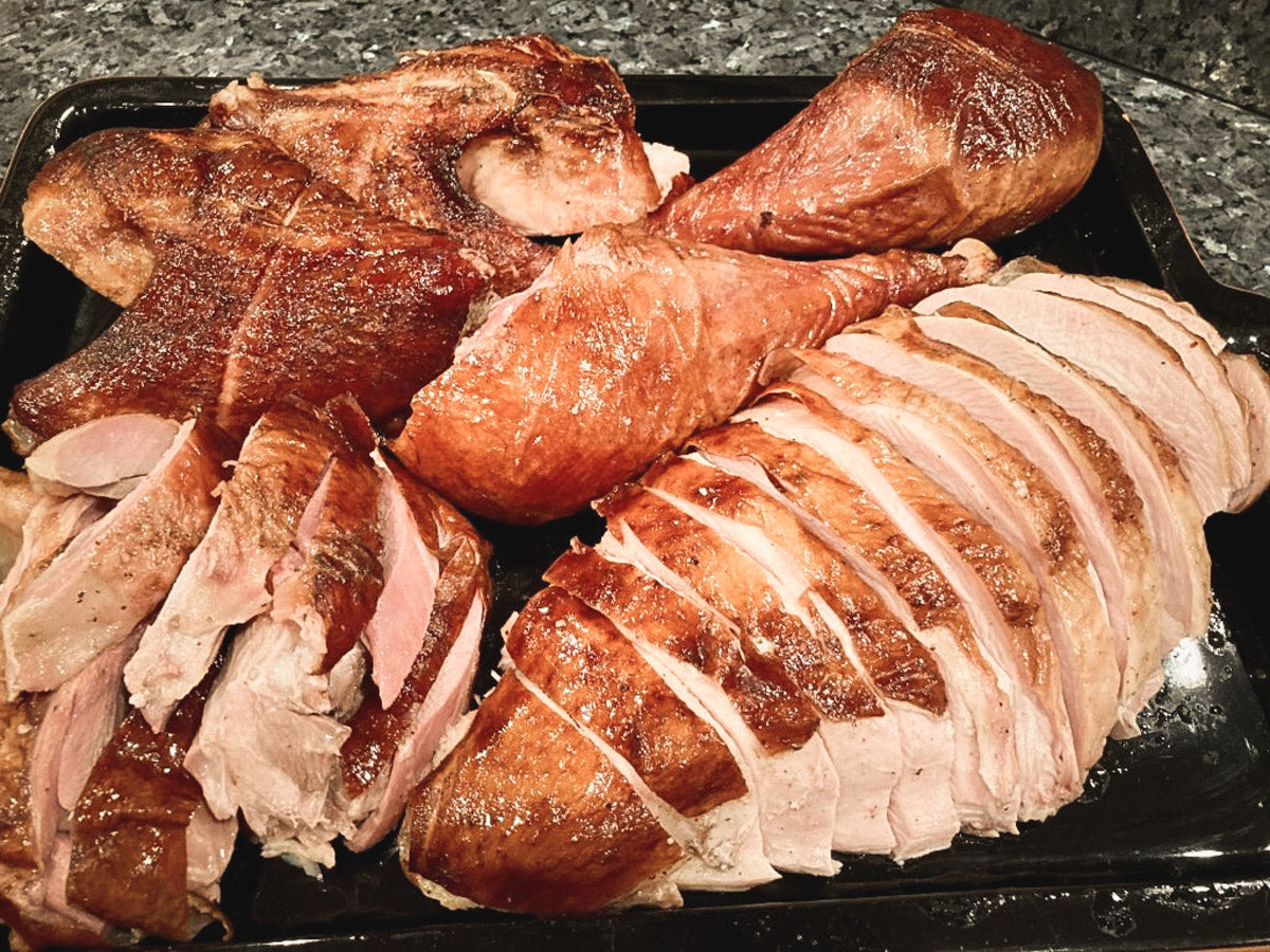 Photo of sliced smoked turkey