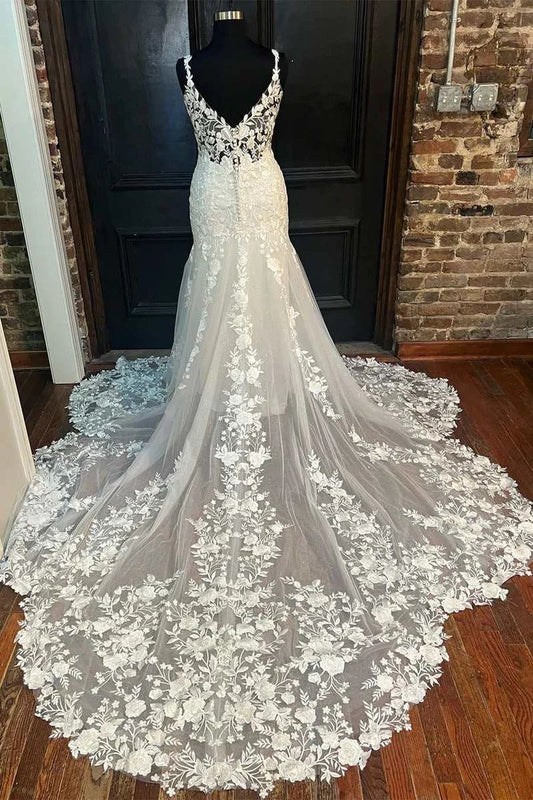 Mermaid/Trumpet Wedding Dress Lace Wedding Dress Backless Wedding Dress  WS066