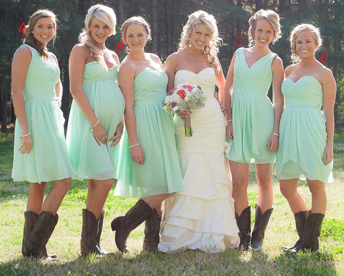high low bridesmaid dresses with cowboy boots