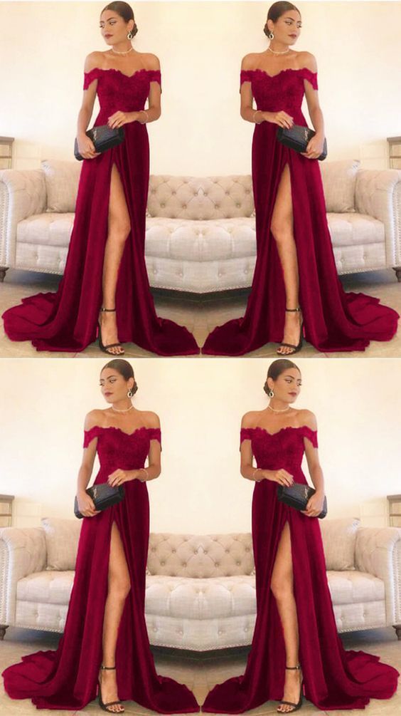 burgundy formal dresses