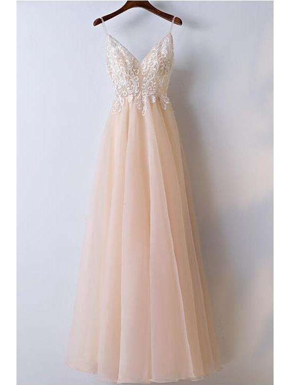 a line tulle prom dress