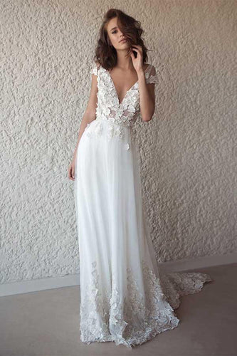 flowy lace wedding dress