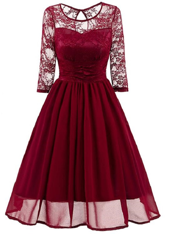 Classy Short Prom Dress with Sleeves,Vintage Prom Dress, Maroon Prom ...