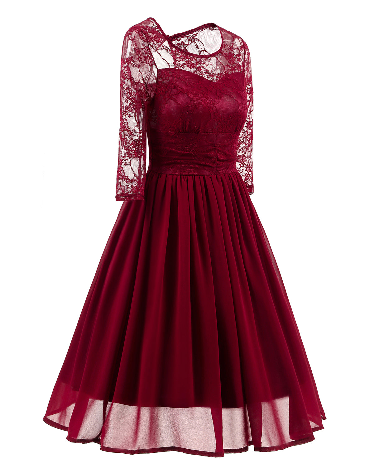 Classy Short Prom Dress with Sleeves,Vintage Prom Dress, Maroon Prom ...