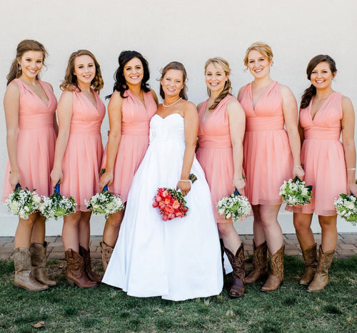 western bridesmaid dresses with boots