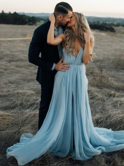 pale blue flowy dress