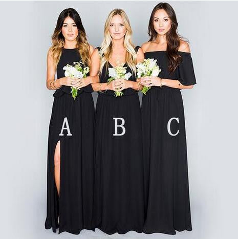 bridesmaids with black dresses