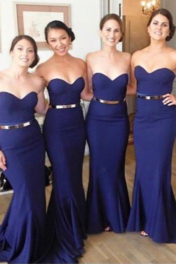 navy blue bridesmaid gown