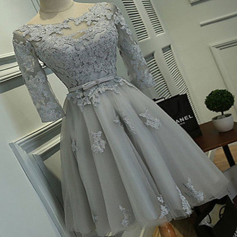 short gray prom dresses