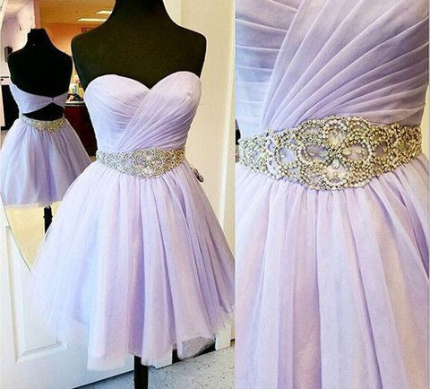 lavender short prom dress