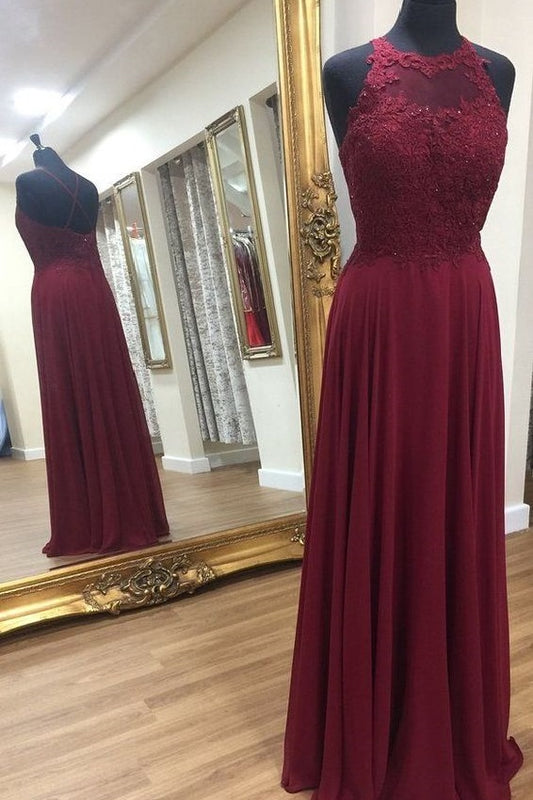 Halter Neck Burgundy Lace Prom Dress, Burgundy Formal Dress/Evening Dress ·  FancyGirl · Online Store Powered by Storenvy