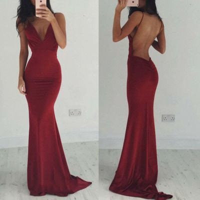 maroon tight prom dress