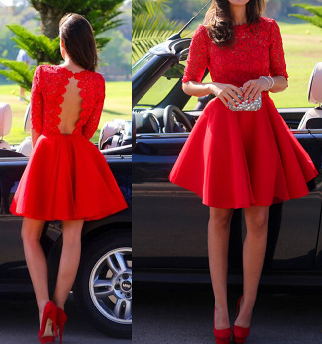 Short Formal Dress,Red Formal Dress,Red 