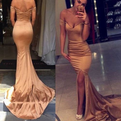 gold tight fitting prom dresses